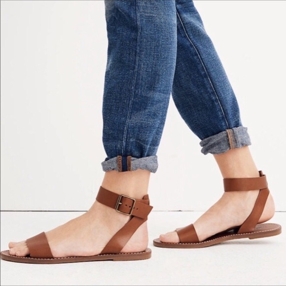 Madewell The Broadwalk Ankle‎ Strap Leather Sandal